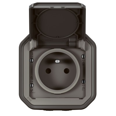 PLEXO ANTHRACITE PC 2P+T 16A 250V IP55 IK08 - COMPLET SAILLIE