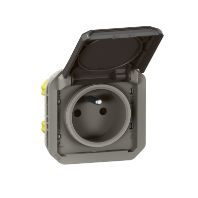 PLEXO ANTHRACITE PC 2P+T 16A 250V IP55 IK08 - COMPOSABLE