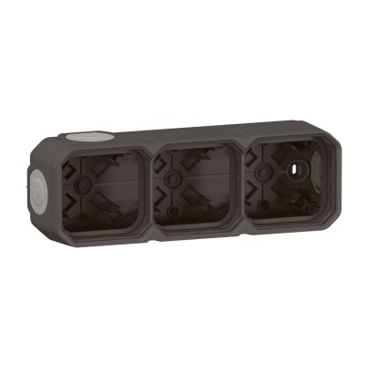 PLEXO ANTHRACITE BOITIER SAILLIE 3 POSTES - COMPOSABLE