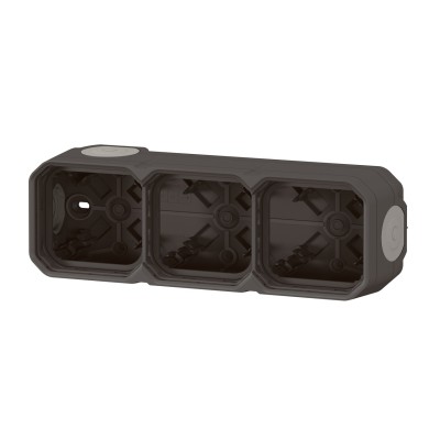 PLEXO ANTHRACITE BOITIER SAILLIE 3 POSTES - COMPOSABLE