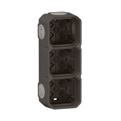 PLEXO ANTHRACITE BOITIER SAILLIE 3 POSTES - COMPOSABLE
