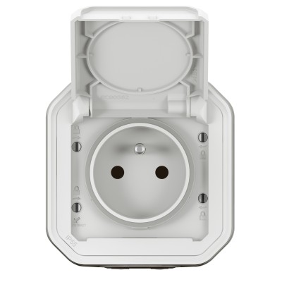 PLEXO BLANC PC 2P+T 16A 250V IP55 IK08 - COMPLET SAILLIE