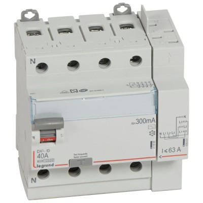 INTER DIFF DX³-ID 4P 40A 300MA TYPE AC (AR.HAUT VIS / DEP.HAUT AUTO)