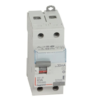 INTER DIFF DX³-ID 2P 63A 30MA TYPE AC (AR.HAUT VIS / DEP.BAS VIS)***