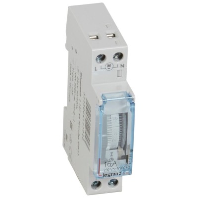 INTER HORAIRE ANALOGIQUE HEBDOMADAIRE 16A 250V 1 MOD.