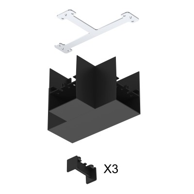 REGLETTE LED DB66 NOIR CONNECTEUR EN "L"
